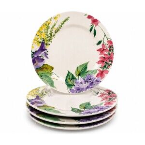 Savoir Vivre Meadow Splendor 10.75" Dinner Plates Set of 4 Oven To Table YA053